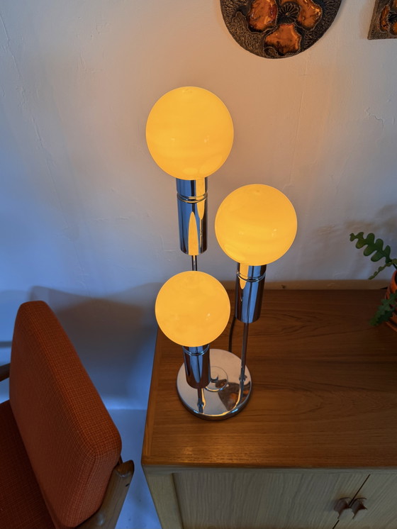 Vintage Globe Table Lamp, Solken Leuchten '70 – Chrome, Glass (photo 8 of 12)