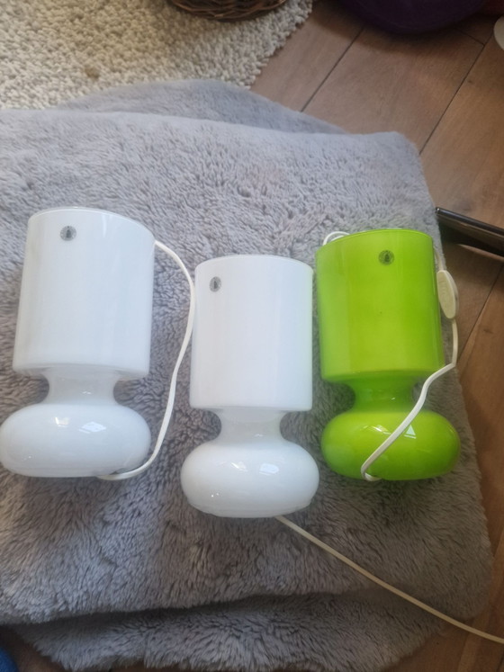 3 x Lykta Ikea lampen in perfecte staat, Tafellampen, Glas, Groen (foto 5 van 6)