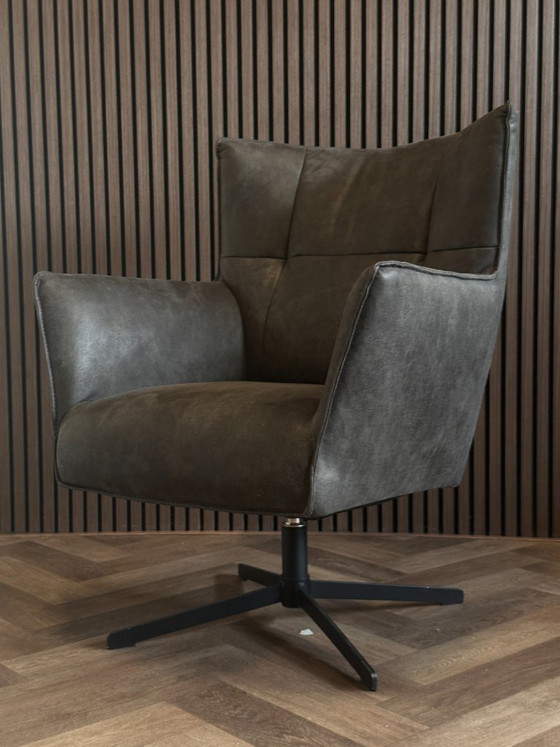 Draai Fauteuil Moos Graphite 80x75cm – Sitdesign, Draaistoelen, Textile (photo 3 of 8)