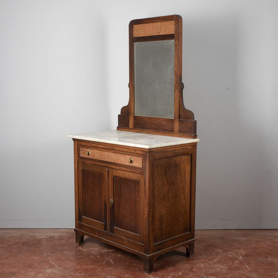 Small vanity cabinet with mirror and marble top – Sideboard, Wood, Klassiek (photo 4 of 20)
