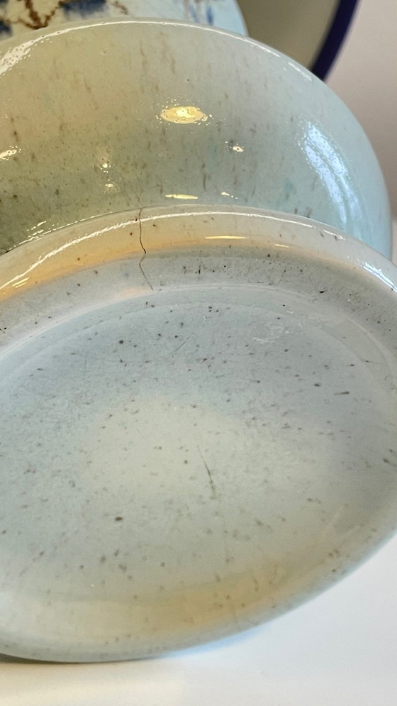 Image 1 of Vintage blauwe keramische lamp