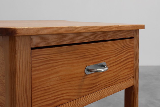 Image 1 of Robust Art Deco nightstand in pine wood, France 1940s
