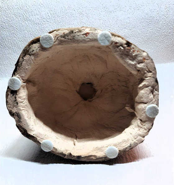 Image 1 of (W006) Unique Folk Art Ceramic Sculpture – "The Happy Bald Man with a Duck on His Head"