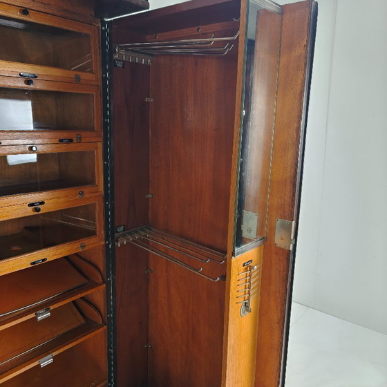 Image 1 of Herenkledingkast uit de jaren 1920 van mahonie en eikenhout, gemaakt door Compactom Ltd.