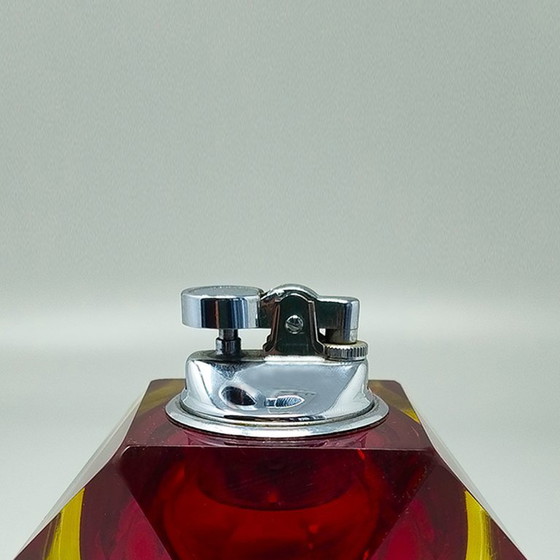 Image 1 of 1960s Stunning Table Lighter in Murano Sommerso Glass By Flavio Poli for Seguso