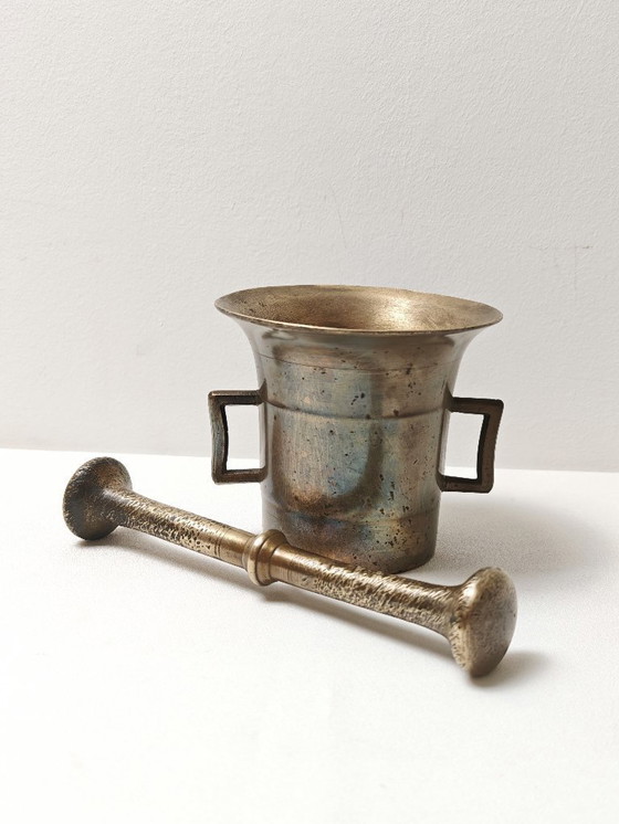 Image 1 of Antique Bronze Mortar and Pestle