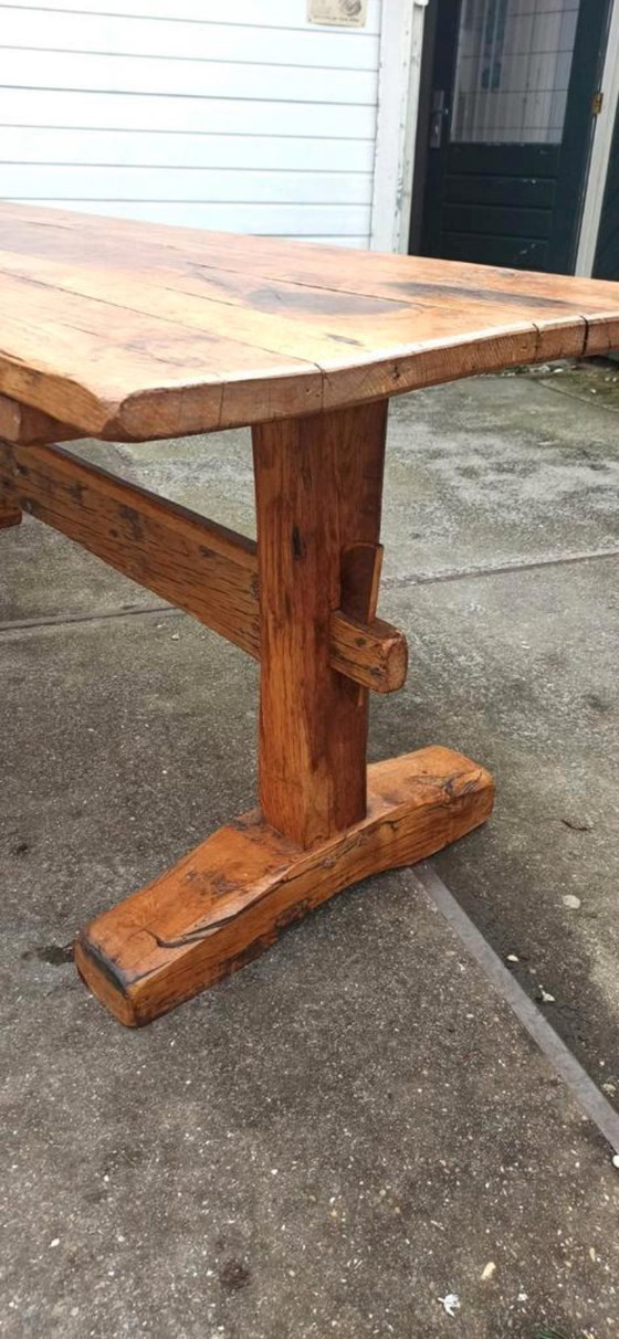 Image 1 of Antique rustic solid oak large dining table