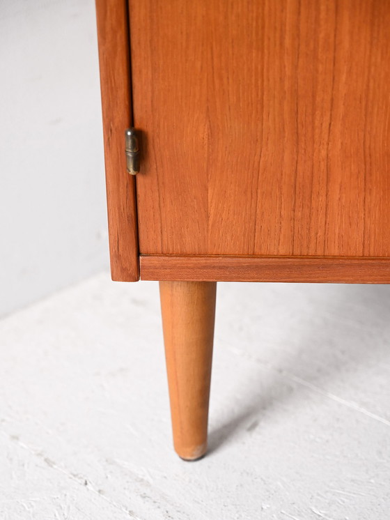Image 1 of Scandinavian Teak Sideboard with Drawers and Hidden Desk