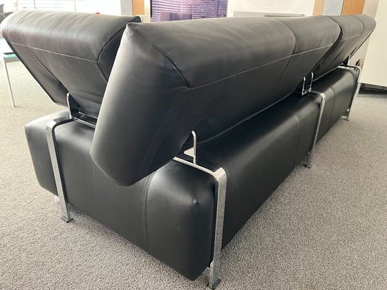 Image 1 of De Sede FSM adjustable two-seater sofa black leather