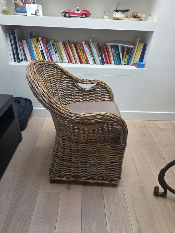 Image 1 of Vintage dining table with garden armchair