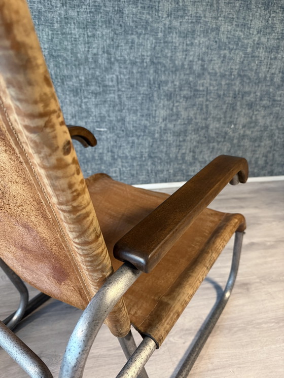 Image 1 of Vroege Bauhaus fauteuil met hoge rugleuning Veha, Den Haag, jaren 30