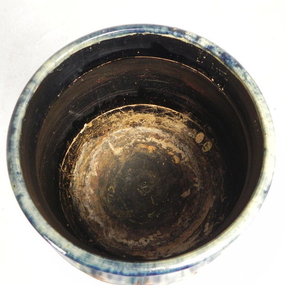 Image 1 of Flemish flowerpot on pedestal, ceramic, 1920s