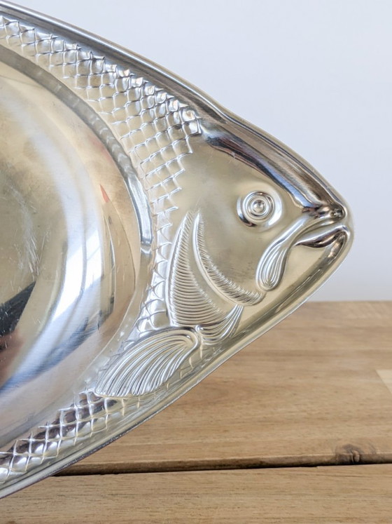 Vintage WMF Cromargan Fish-Shaped Serving Tray Stainless Steel – Table accessories, polished steel (photo 9 of 12)