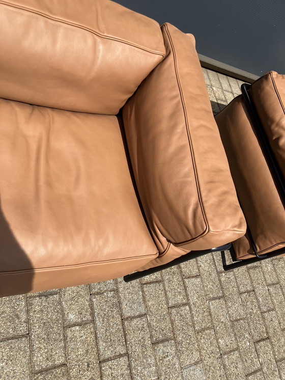 Image 1 of 2x Original Cassina Le Corbusier LC3 Cognac-Camel/Black As Good As New!!!