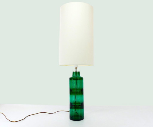 Lamp H.500 In Green Blown Glass By Severin Brørby – Hadeland Glassverk & Høvik Verk, Norway, 1967 – tafellampen