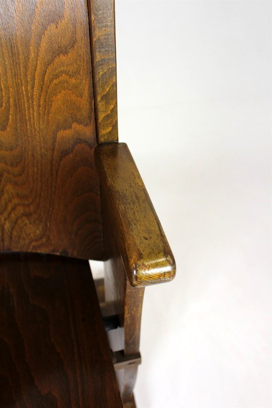 Image 1 of Fauteuil de cinéma vintage TON (Thonet), tchèque des années 1940, siège de théâtre en bois