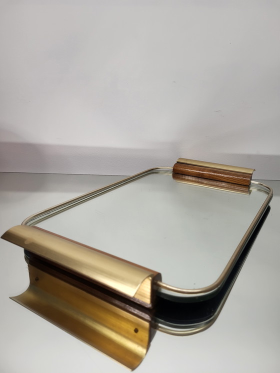 Image 1 of Vintage Tray Or Serving Tray With Mirror Glass