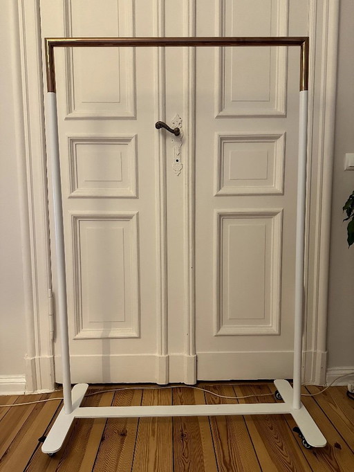 Frost Denmark BUKTO Clothes Rack with Wheels, 103cm, White/Copper