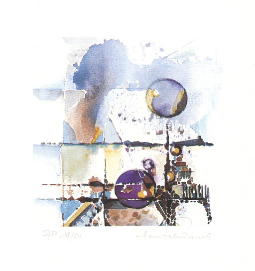 Schüppel, Hem - Untitled - Color offset lithograph - Artists of the World - Handsigned
