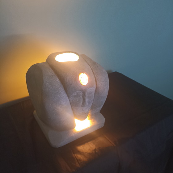 Image 1 of Brutalist table lamp, light sculpture. A unique piece.