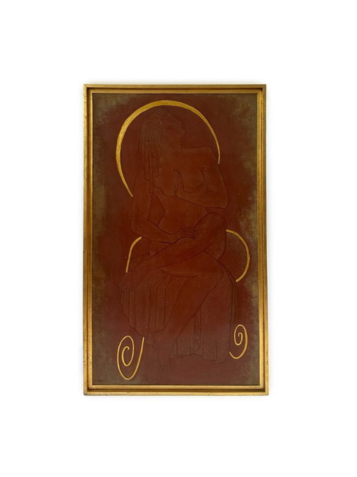 Frans Art Deco Vrouwenakt Paneel, circa 1925