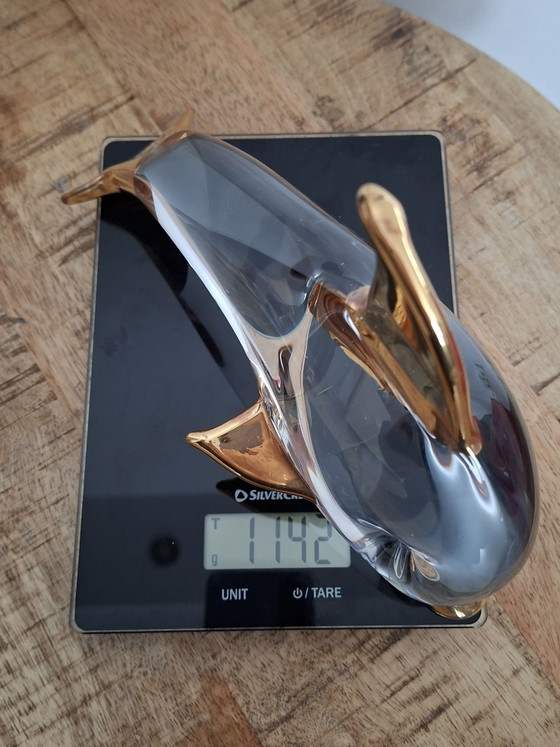 Original Set Vintage Murano Glass Dolphins, Rubelli V.A., With 24k Gold, Rubelli V.A. Murano, Sculpture (photo 8 of 9)