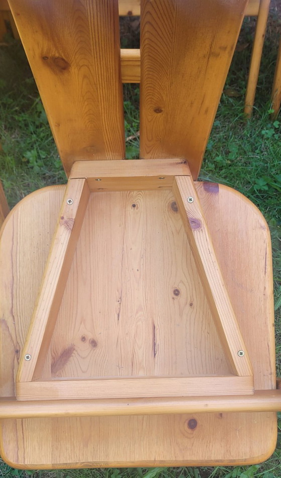 Set of 6 Vintage Solid Pine Armchairs – Rainer Daumiller Style (1970s) – Dining chairs, Wood (photo 5 of 5)