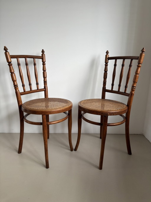 Set of two Josef Hofmann chairs ca 1890-1920 Viennese antiques