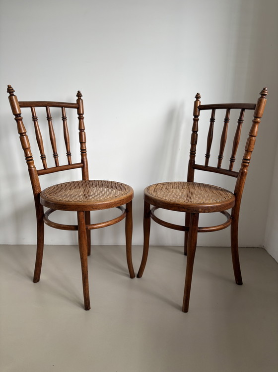 Image 1 of Set of two Josef Hofmann chairs ca 1890-1920 Viennese antiques