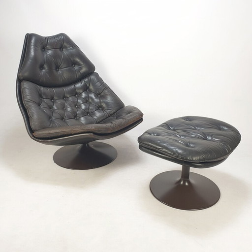 F588 vintage fauteuil met voetenbankje van Geoffrey Harcourt voor Artifort, 1960