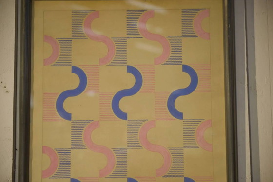 Gouache on paper original unique modernist work by Jean Boris Lacroix 1940s – Art Prints, Bauhaus (photo 4 of 13)