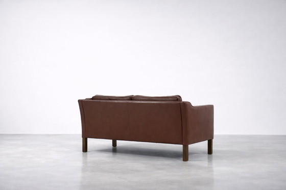 Image 1 of Divano vintage in pelle marrone, stile scandinavo moderno di metà secolo, anni '70