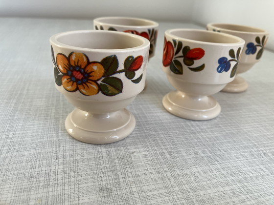 Image 1 of Set of 4 retro Mepal egg cups