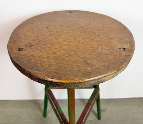 Image 1 of Grüner Werkstatthocker im Industriestil, 1960er Jahre