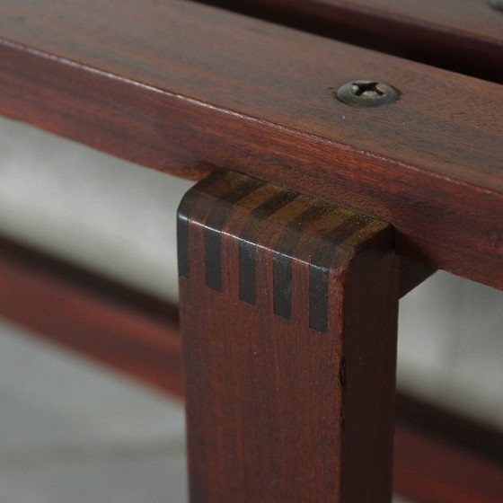 Image 1 of Vintage teak bench by Ezio Longhi for Elam, Italian design, mid-century modern, 1950s