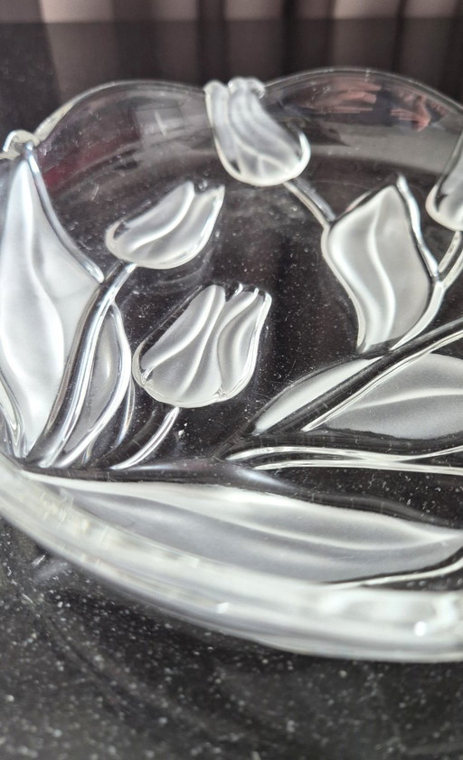 Vintage Walther Glasschaal – Tulp Motief – Duits Design uit de Jaren 70