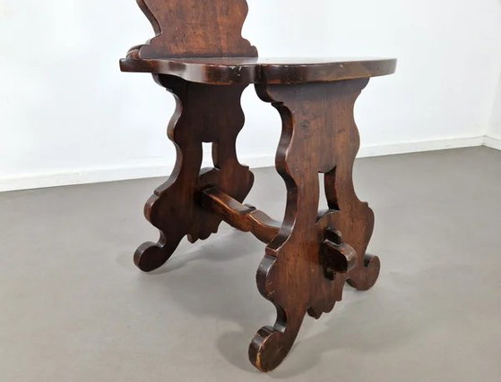 Rustieke Sgabello Halstoel | Notenhout, Krukjes, Bruin, Rustic (foto 3 van 8)