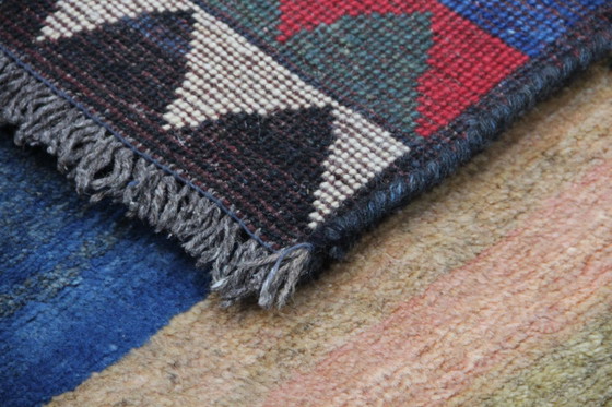 Image 1 of Tappeto orientale persiano Gabbeh Ghashghai originale, 201 cm x 110 cm, naturale antico