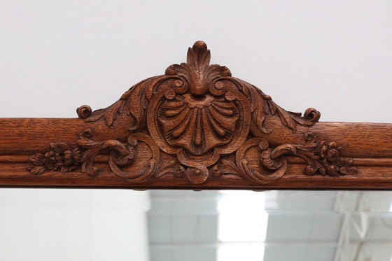 Image 1 of Specchio barocco in legno intagliato e bisellato in stile Luigi XV, Francia, anni 1900