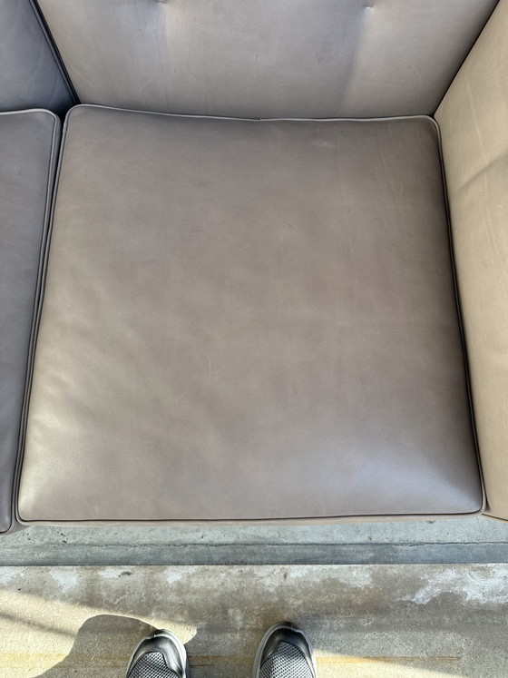 Image 1 of Minotti Dylan Petit canapé – cuir taupe – 160 cm – topconditie