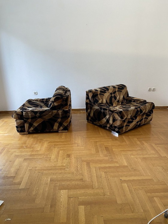 Image 1 of Poltrone Gerard Guermonprez anni '70 Velluto Vintage Midcentury Hollywood