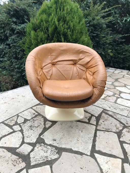 Sillón Club de Plástico Francés de Raphael Raffel, años 70