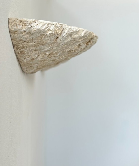 Image 1 of Paar vintage stenen wandlampen, natuurbeige, Italië 1979