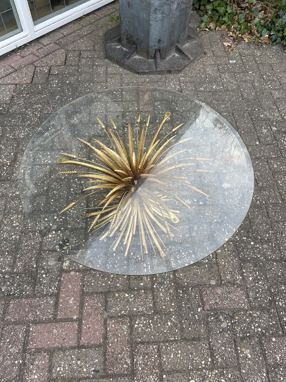 Image 1 of Vergulde Korenschoof Koffie Tafel, Jaren 60