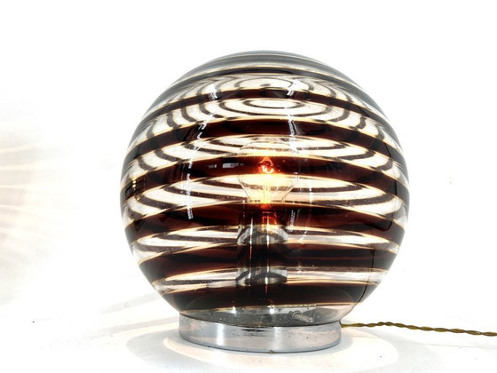 Image 1 of Pair of murano swirl glass table lamps, 1970s
