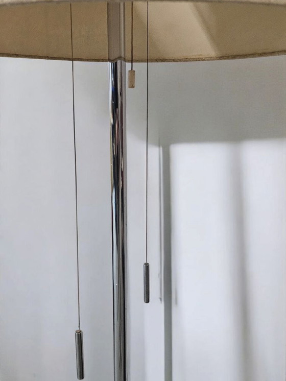 Image 1 of Vintage Erco chrome floor lamp Floor lamp Fabric shade Beige 1970s