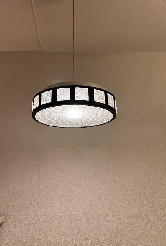 Image 1 of Vintage Space-Age / Mid-Century UFO hanging lamp – L.U.M. – Ø 37 cm