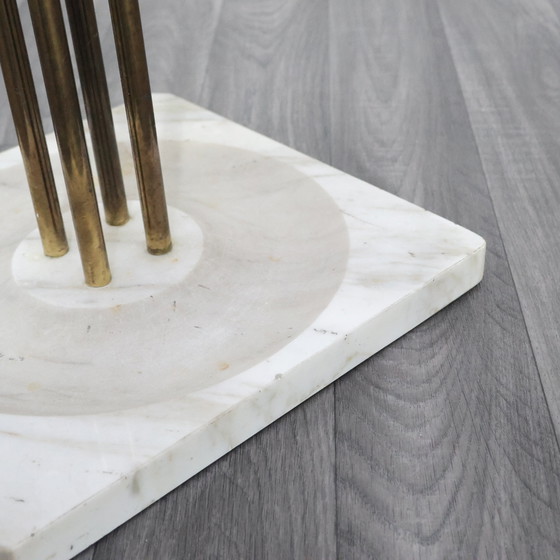 Image 1 of Renato Zevi Metalarte Umbrella Stand Marble And Brass Design Modernism