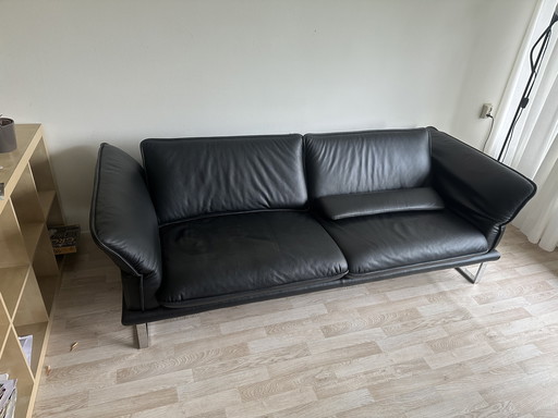 Zwarte leren bank w. Schillig