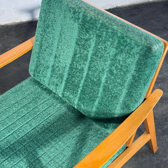 Image 1 of Groene spijlenfauteuil uit het midden van de 20e eeuw, jaren 60